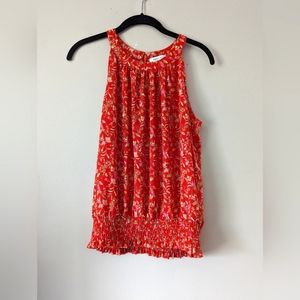 Rose & Olive | size M | tank top | Floral | Orange